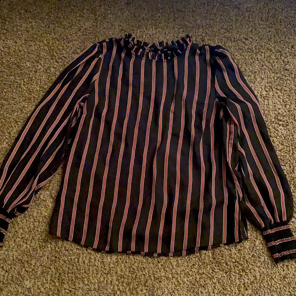 Haute Monde black stripe blouse